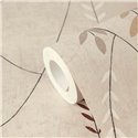 Papeldecor|Scandinavian minimalist floral wallpaper beige|Bedrooms