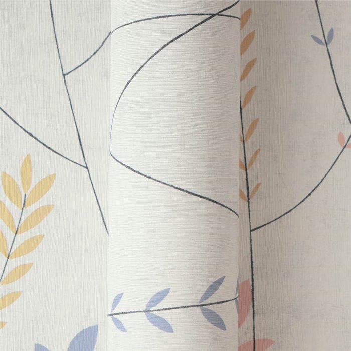 Papeldecor|Scandinavian minimalist floral wallpaper multicolour|Scandinavian