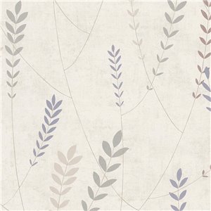 Papeldecor|Scandinavian minimalist floral wallpaper beige|Bedrooms