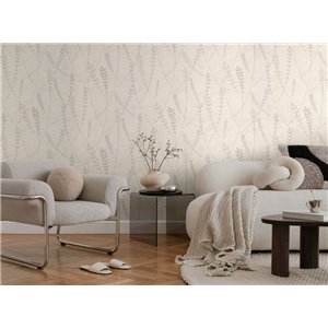 Papeldecor|Scandinavian minimalist floral wallpaper cream white|Commercial Premises 2