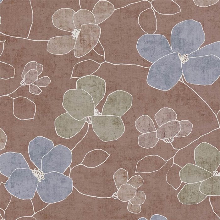 Papeldecor|Papier peint floral minimaliste scandinave rouge|Chambres