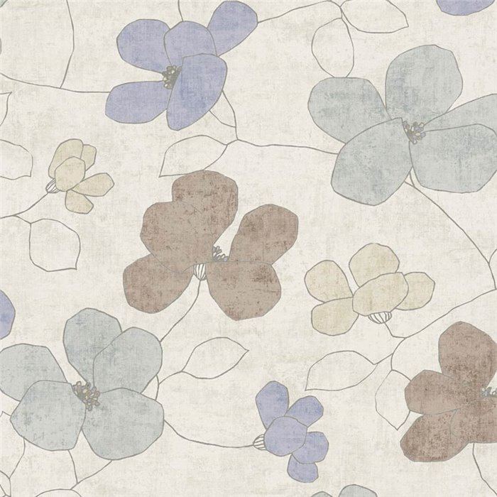 Papeldecor|Scandinavian minimalist floral wallpaper pastel tones|Scandinavian