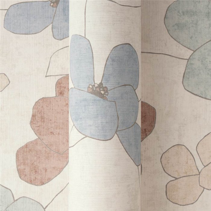 Papeldecor|Skandinavische minimalistische Blumentapete Pastelltöne|Skandinavisch