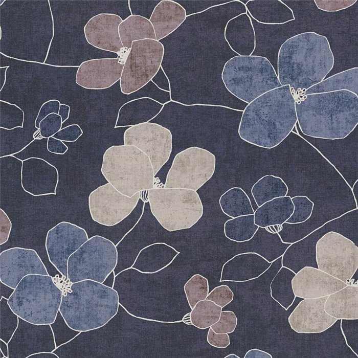 Papeldecor|Scandinavian minimalist floral wallpaper blue|Scandinavian