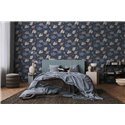 Papeldecor|Scandinavian minimalist floral wallpaper blue|Bedrooms