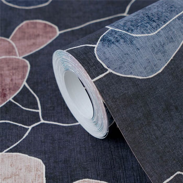 Papeldecor|Scandinavian minimalist floral wallpaper blue|Scandinavian
