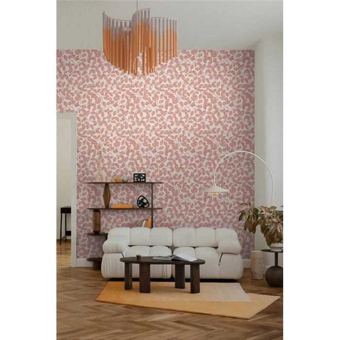 Papeldecor|Skandinavische Blättertapete rosa|Skandinavisch