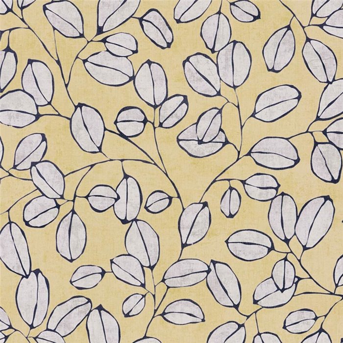 Papeldecor|Nordische Blättertapete gelb|Wohnen