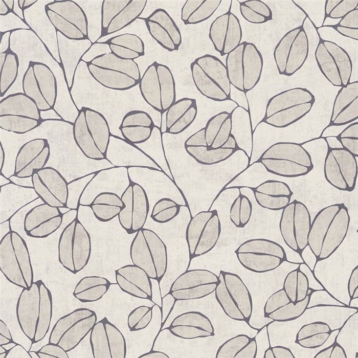 Papeldecor|Scandinavian leaf pattern wallpaper grey|Bedrooms