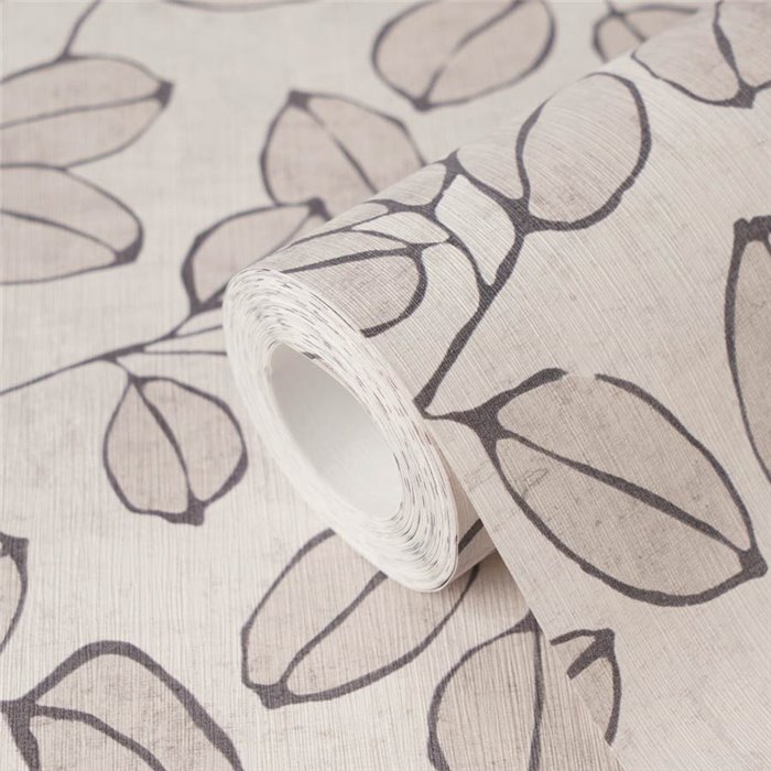 Papeldecor|Papier peint motif feuilles scandinave gris|Chambres