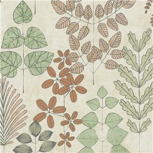 Papeldecor|Skandinavische eklektische Blumentapete grau|Schlafzimmer