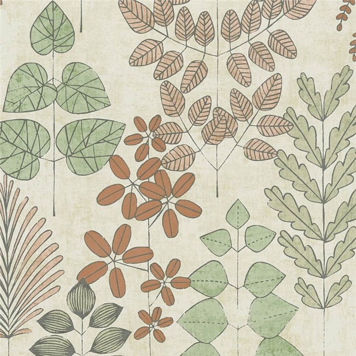 Papeldecor|Scandinavian modern floral wallpaper beige|Scandinavian