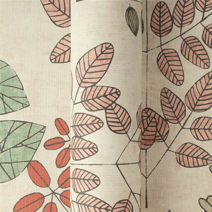 Papeldecor|Scandinavian modern floral wallpaper beige|Scandinavian
