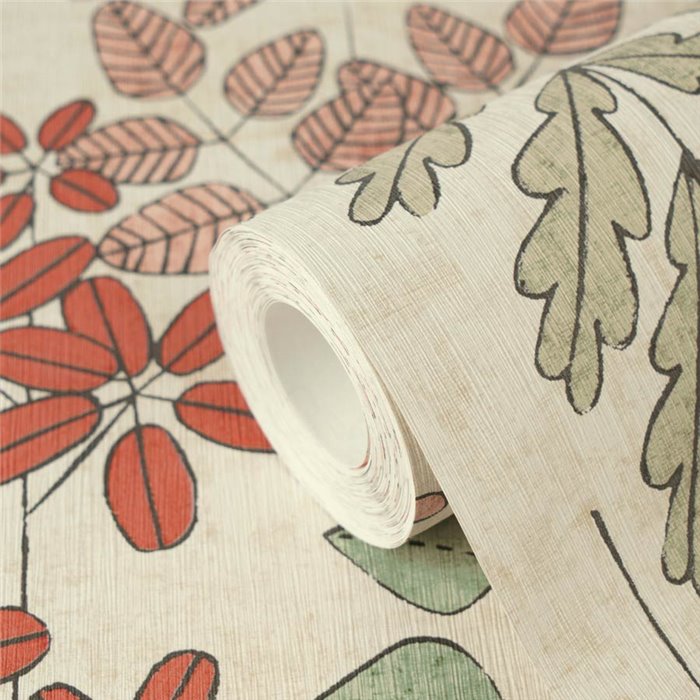 Papeldecor|Scandinavian modern floral wallpaper beige|Living Room