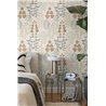 Papeldecor|Papier peint floral moderne nordique blanc|Chambres