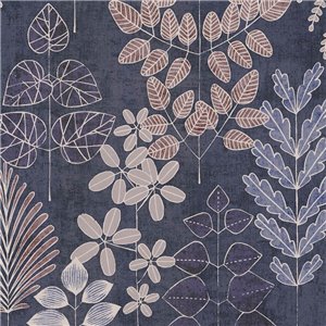 Papeldecor|Scandinavian eclectic floral wallpaper grey|Bedrooms