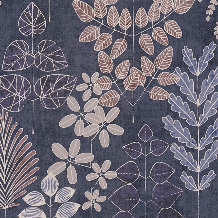 Papeldecor|Modern eclectic floral wallpaper blue|Bedrooms