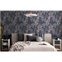 Papeldecor|Modern eclectic floral wallpaper blue|Bedrooms