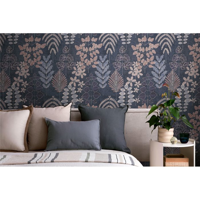 Papeldecor|Modern eclectic floral wallpaper blue|Scandinavian