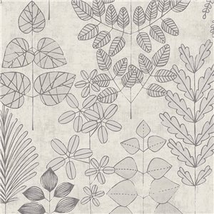 Papeldecor|Papier peint floral éclectique moderne bleu|Chambres