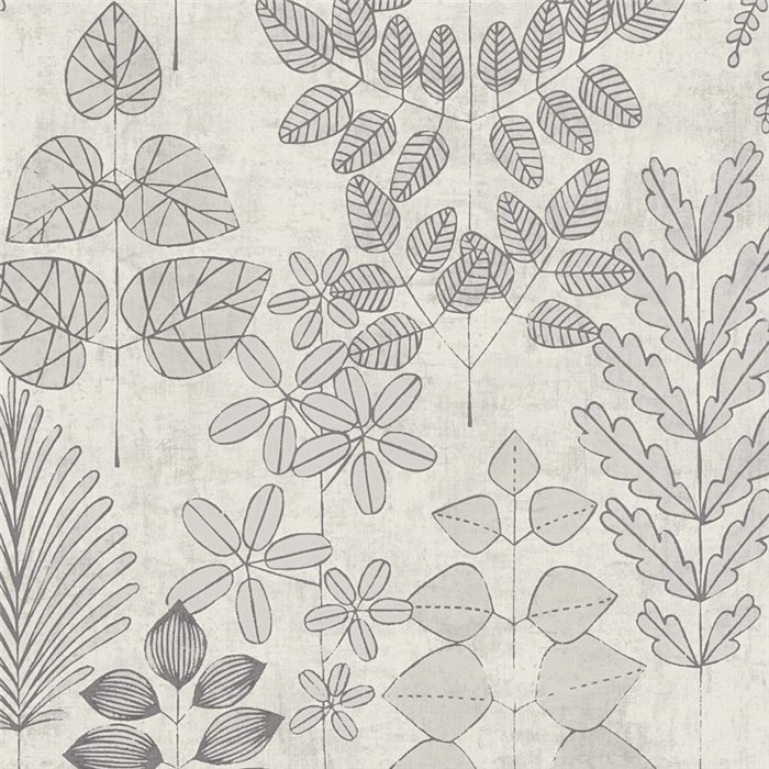 Papeldecor|Papier peint floral éclectique scandinave gris|Chambres