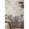Papeldecor|Skandinavische eklektische Blumentapete grau|Schlafzimmer