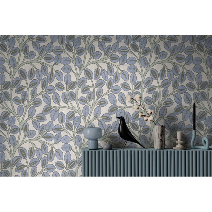 Papeldecor|Vintage floral wallpaper blue|Bedrooms