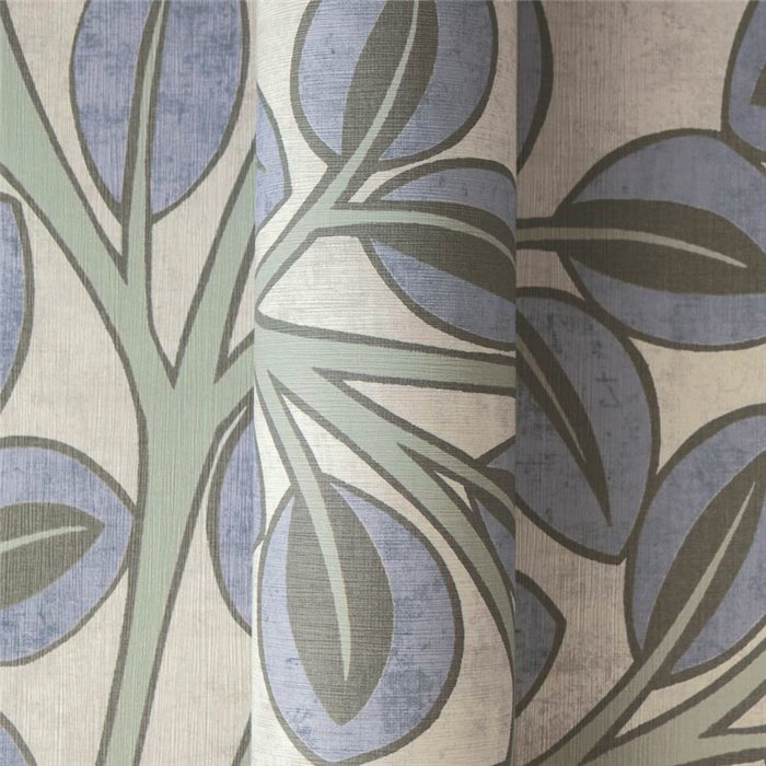 Papeldecor|Vintage Blumentapete blau|Schlafzimmer