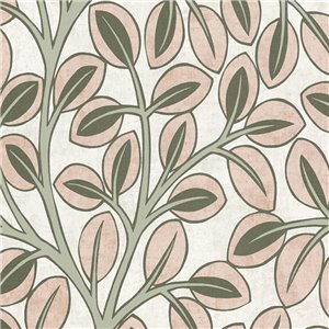 Papeldecor|Retro vintage floral wallpaper green|Living Room