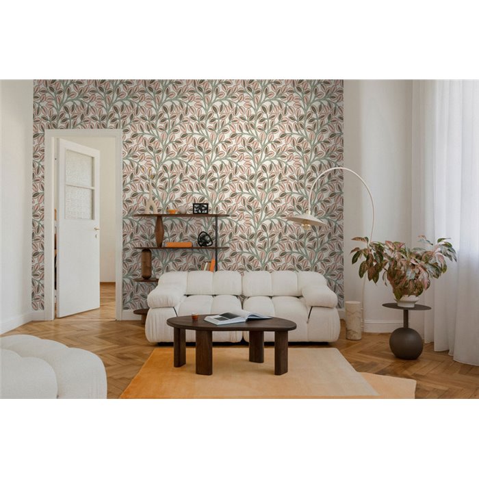 Papeldecor|Papier peint floral rétro vintage rose|Scandinave