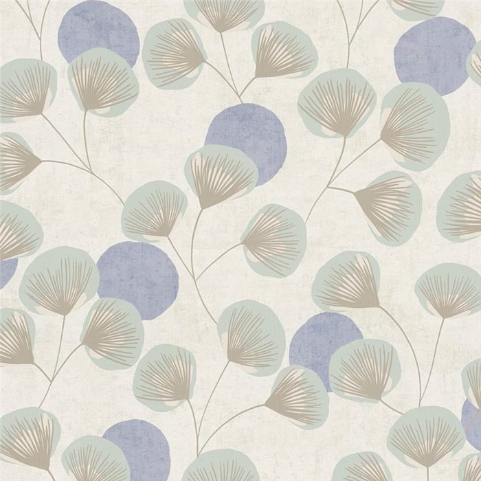 Papeldecor|Scandinavian leaf wallpaper pastel tones|Scandinavian