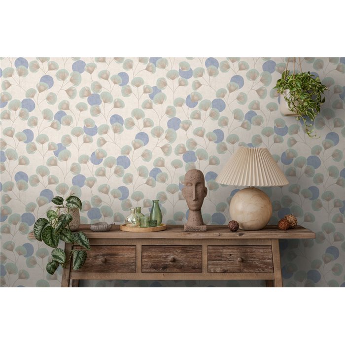 Papeldecor|Scandinavian leaf wallpaper pastel tones|Scandinavian