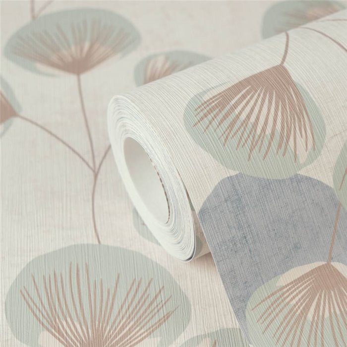 Papeldecor|Papier peint feuilles scandinave tons pastel|Chambres