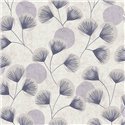 Papeldecor|Modern ginkgo leaf wallpaper white lilac|Scandinavian