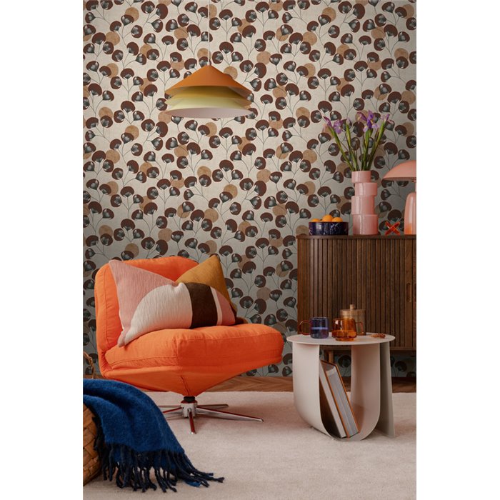 Papeldecor|Oriental Japanese floral wallpaper red and brown|Scandinavian