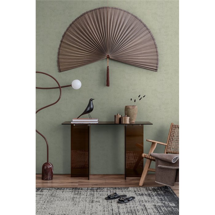 Papeldecor|Plain stucco wallpaper greyish green|Hall