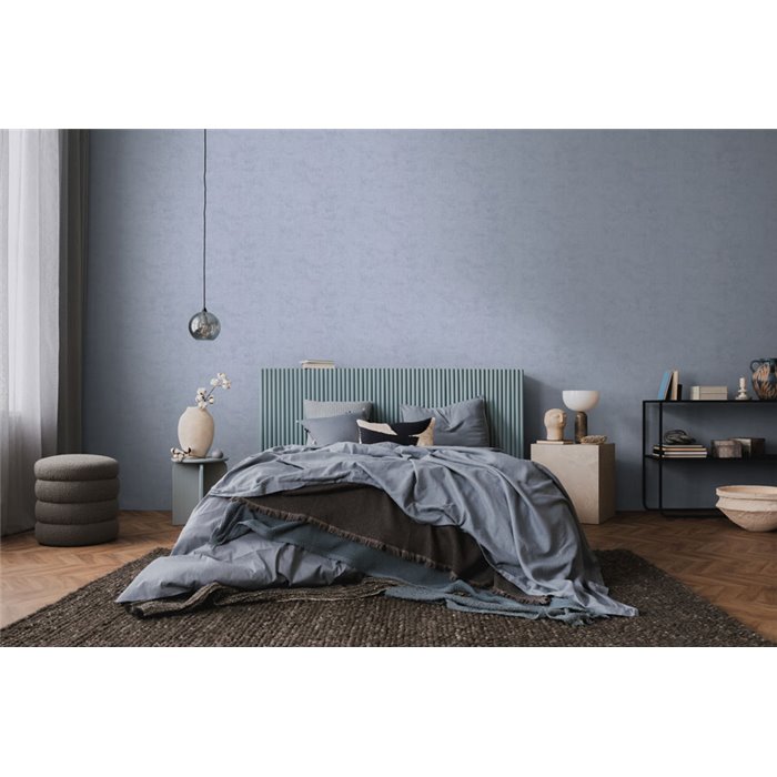 Papeldecor|Tapete in Stuckoptik blau|Schlafzimmer