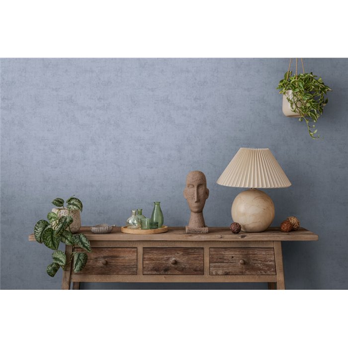 Papeldecor|Stucco effect wallpaper blue|Bedrooms