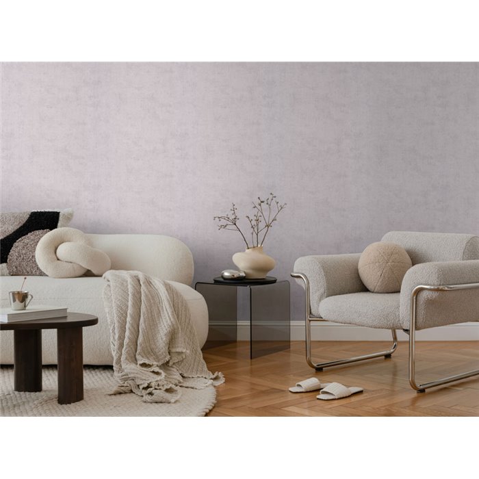 Papeldecor|Stucco effect wallpaper grey and lilac tones|Living Room