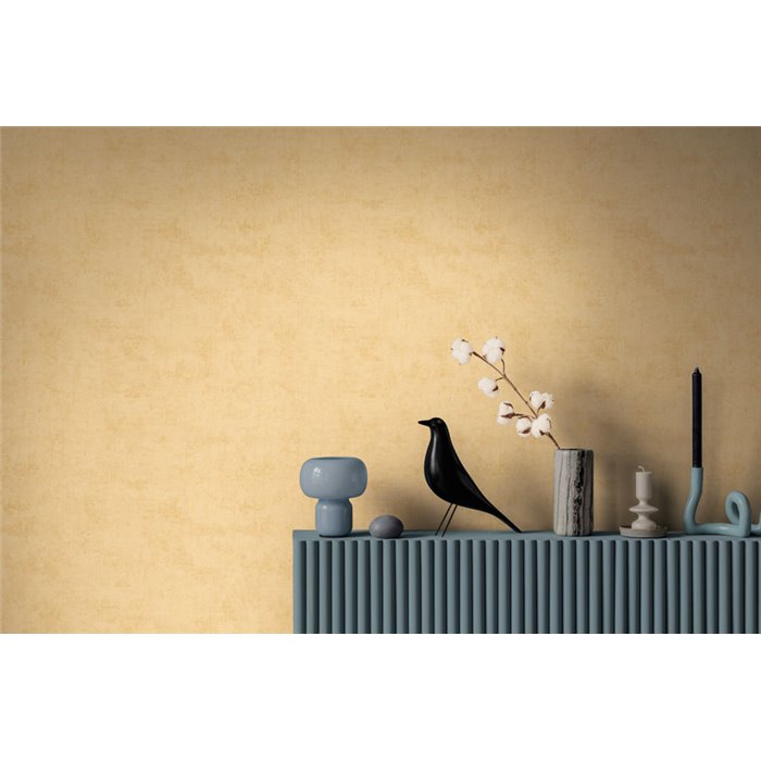 Papeldecor|Textured stucco wallpaper yellow|Stucco Imitation