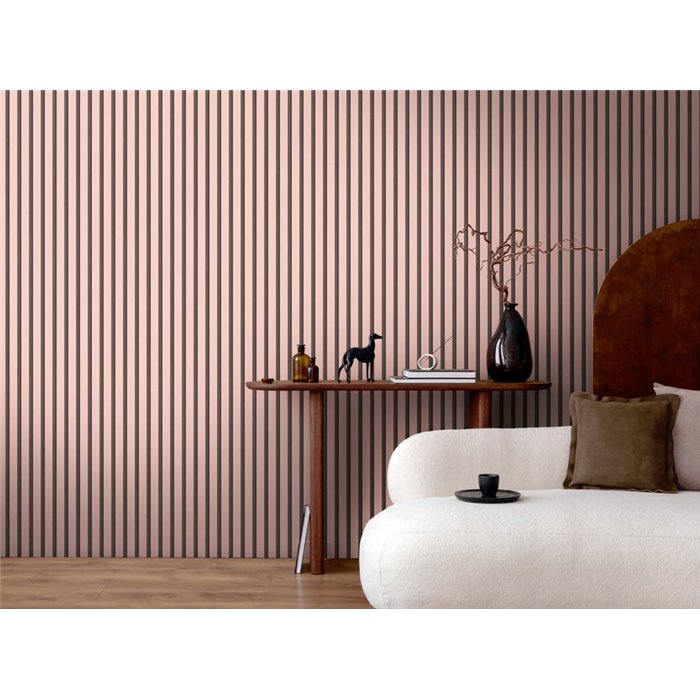 Papeldecor|Papier peint moderne panneau acoustique rose|Salón
