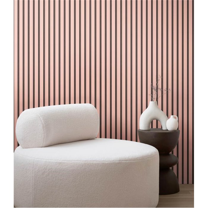 Papeldecor|Papier peint moderne panneau acoustique rose|Salón