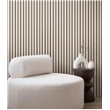 Papeldecor|Modern acoustic panel wallpaper beige grey|Living Room