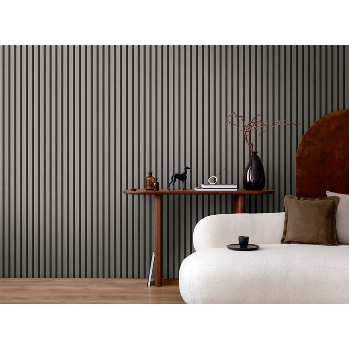 Papeldecor|Moderne Akustikpanel Tapete grau|Wohnen