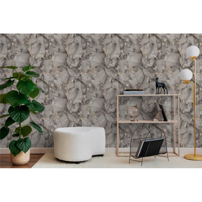 Papeldecor|Modern marble wallpaper grey|Hospitality