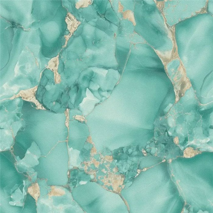 Papeldecor|Papier peint moderne effet marbre vert|Salle de Bain