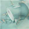 Papeldecor|Papier peint moderne effet marbre vert|Salle de Bain