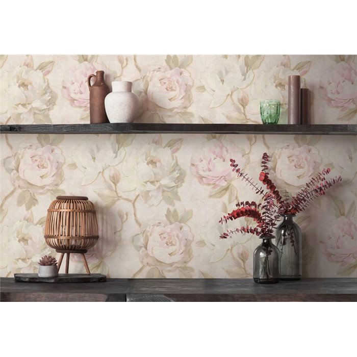 Papeldecor|Papel pintado romántico flores grandes|Dormitorio