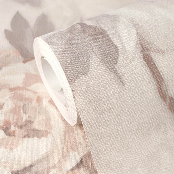 Papeldecor|Romantische Tapete mit großen Blumen in Rosatönen|Gewerberäume