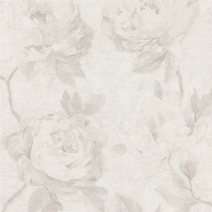 Papeldecor|Papel pintado romántico flores grandes tonos grises|Dormitorio